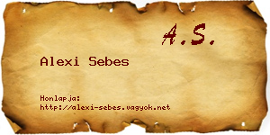 Alexi Sebes névjegykártya